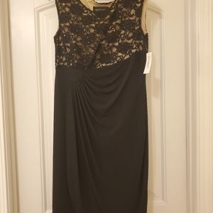 Black cocktail dress with lace